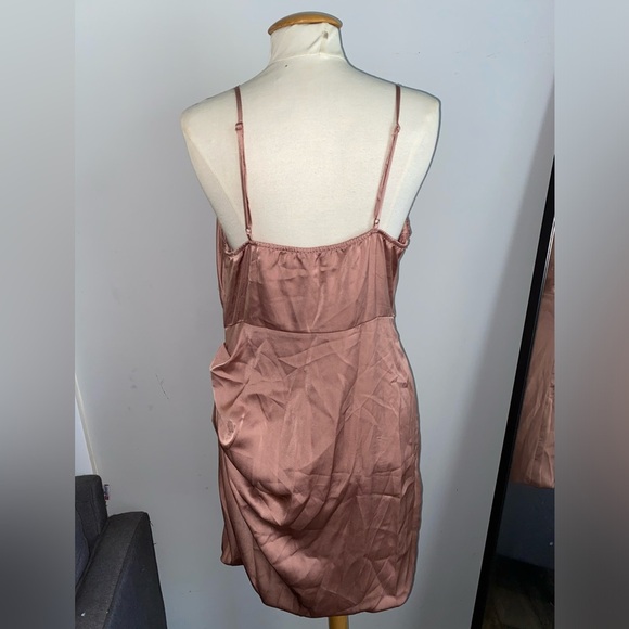 Women’s Satin Cowl neck Mini Dress - Picture 3 of 3